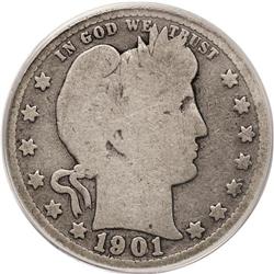 1901-S 25C Good 4 PCGS. This key-date Barber quarter d 