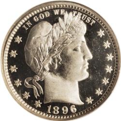 1896 25C PR68 Ultra Cameo NGC. Magnificent cameo frost 