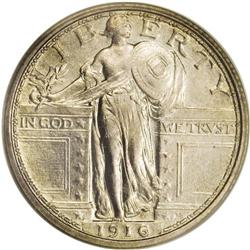 1916 25C MS63 Full Head PCGS. The 1916 quarter, struck 