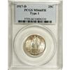 Image 3 : 1917-D 25C Type One MS66 Full Head PCGS. Light golden- 