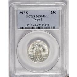 1917-S 25C Type One MS64 Full Head PCGS. A hint of gol 