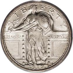 1917-S 25C Type One MS65 Full Head PCGS. The three Typ 