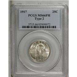 1917 25C Type Two MS66 Full Head PCGS. A remarkably we 