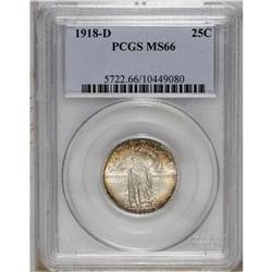 1918-D 25C MS66 PCGS. Highly lustrous and well struck 