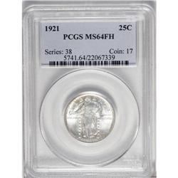 1921 25C MS64 Full Head PCGS. Booming luster and refre 