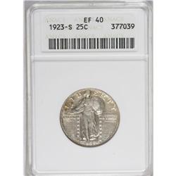 1923-S 25C XF40 ANACS. The low mintage 1923-S is a cha 