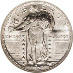 1924 25C MS68 NGC. Well struck everywhere except for t 