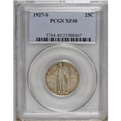 1927-S 25C XF40 PCGS. A pretty example with light to m 