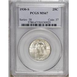1930-S 25C MS67 PCGS. A delightful Superb Gem with ple 