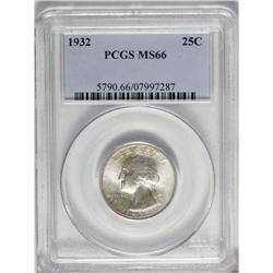 1932 25C MS66 PCGS. Golden-tan patina covers the highl 