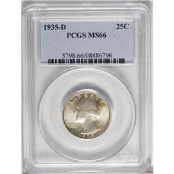 1935-D 25C MS66 PCGS. The golden-tan toning over the f 