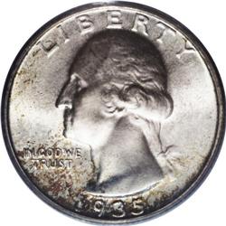 1935-D 25C MS67 PCGS. One of the most difficult issues 