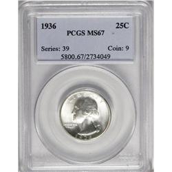 1936 25C MS67 PCGS. Well struck, highly lustrous, unto 