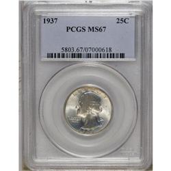 1937 25C MS67 PCGS. This shining Superb Gem has pale g 