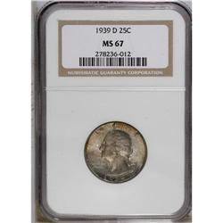 1939-D 25C MS67 NGC. Swirling violet, gray, and tan pa 