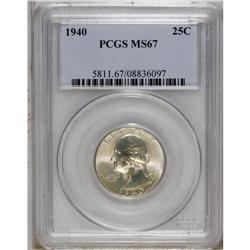 1940 25C MS67 PCGS. This nicely struck Superb Gem has 