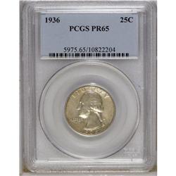 1936 25C PR65 PCGS. Wisps of olive-tan adhere to brigh 