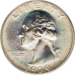 1939 25C PR68 PCGS. Iridescent marigold-yellow, radish 