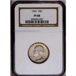 1941 25C PR68 NGC. A thin veil of nearly opaque patina 