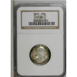 1942 25C PR68 NGC. The peripherally toned obverse and 