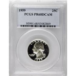 1959 25C PR68 Deep Cameo PCGS. Superb with heavily fro 