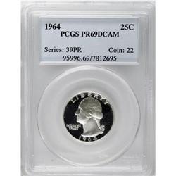 1964 25C PR69 Deep Cameo PCGS. Practically flawless wi 