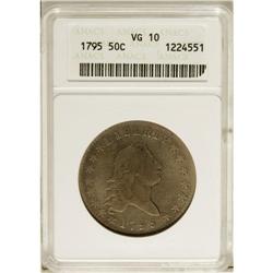 1795 50C 2 Leaves VG10 ANACS. O-108, R.4. Warm gold-gr 