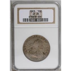 1803 50C Large 3 VF25 NGC. O-102a, R.3. A moderately w 
