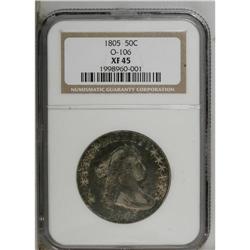 1805 50C XF45 NGC. O-106, High R.3. Pleasing tan-gold 