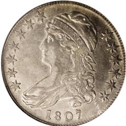 1807 50C Large Stars, 50 Over 20 AU50 NGC. O-112, R.1. 