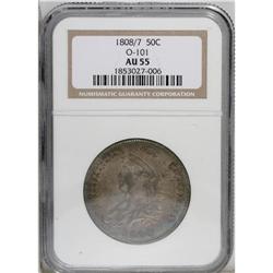 1808/7 50C AU55 NGC. O-101, R.1. A popular Guide Book 