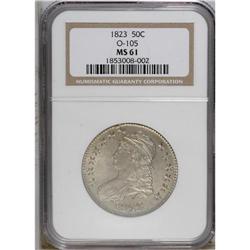 1823 50C MS61 NGC. O-105, R.1. The distinctive "dot da 