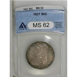 1827 50C Square Base 2 MS62 ANACS. O-106, R.2. Nicely 