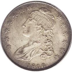 1836 50C Lettered Edge MS64 PCGS. O-114, R.2. Recuttin 