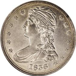 1836 50C Reeded Edge AU58 NGC. This minimally worn sur 