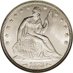 1873 50C Arrows MS65 NGC. WB-107. Small Arrows. A dash 