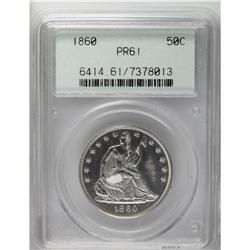 1860 50C PR61 PCGS. Just a hint of silver-gray patina 