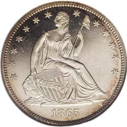 1865 50C PR66 Cameo NGC. Few of the 500 proof half dol 