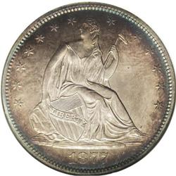 1877 50C PR64 Cameo NGC. WB-103. Tail Hub Variety II. 