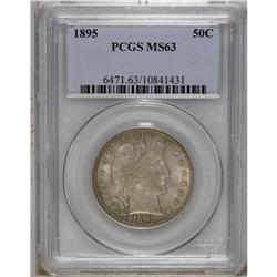 1895 50C MS63 PCGS. This softly lustrous lavender-tone 