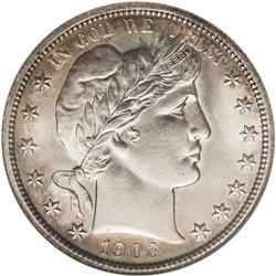 1903-S 50C MS64 NGC. Golden-brown borders frame cream- 