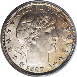 1907-S 50C MS65 PCGS. The 1907-S is a rare and underra 