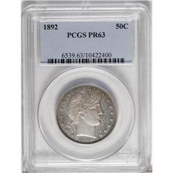 1892 50C PR63 PCGS. Medium golden-brown and cream-gray 