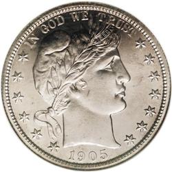 1905 50C PR66 NGC. A hint of gold toning visits the ma 