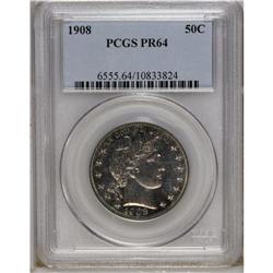 1908 50C PR64 PCGS. The deeply reflective surfaces hav 
