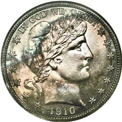 1910 50C PR68 NGC. Among Barber half dollars, the 1910 