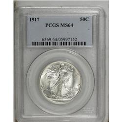 1917 50C MS64 PCGS. Choice and lustrous with a separat 