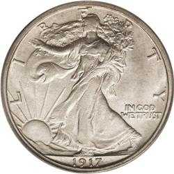 1917-S 50C Reverse MS64 PCGS. Generally untoned and lu 