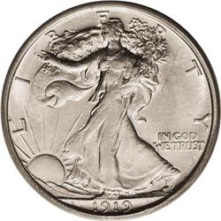 1919-D 50C AU55 PCGS. Choice AU examples of the early 