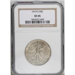 1919-S 50C XF45 NGC. A famous conditional rarity withi 